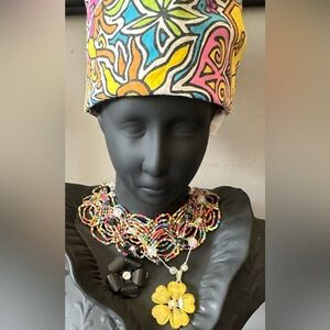 Colorful Beaded Necklaces and Hair the 2009 Musical Headscarf